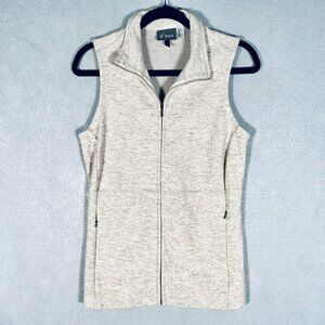 Ibex Wool Vest Womens S Beige Full Zip Outdoor Pockets Collared